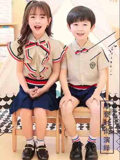 幼兒園園服夏裝英倫風(fēng)小學(xué)生校服夏季短袖套裝純棉畢業(yè)服兒童班服